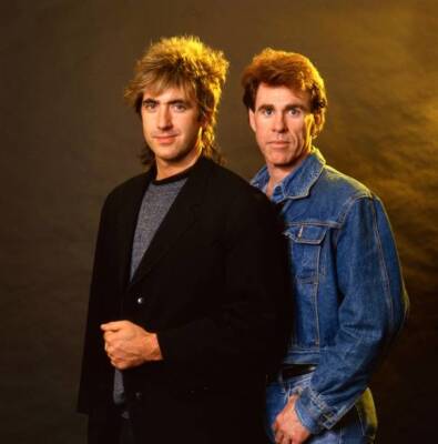 Brent Bourgeois and American musician Larry Tagg 1980s Music Old Photo 9