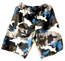 Kanu Surf Shorts Mens Large Gray Swimming Surf Trunks Camo Pocket Military Sport