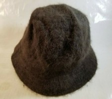 David And Young Bell Bucket Angora Fur Hat Gray Color