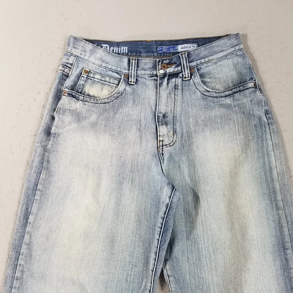 Azzure Jeans Hombre 34x34 Suelto Suelto Retro Azul Denim Pantalones Desgastados Años 90 Foto 2 de 4