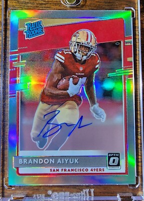 Brandon Aiyuk 2020 Panini Donruss Optic Holo ON CARD ROOKIE AUTO /99 GEM!!!