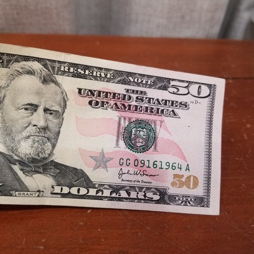 Fancy Serial Number 50 Dollar Bill 🤑🤑 09 16 1964 Birthday Note!! Series 2004 - Picture 5 of 5