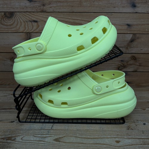 Crocs Sandals Womens Size UK 5 Classic Crush Clog Yellow Platform Chunky Emo