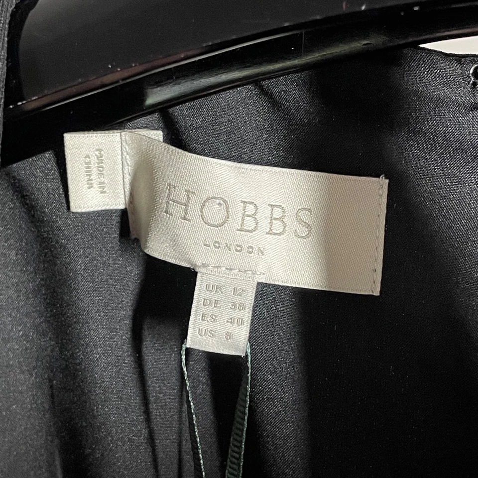 NUEVO Vestido Hobbs Mujer 8 Negro Alva Lápiz Funda Cóctel Clásico Foto 4 de 4