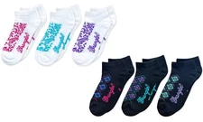 Wrangler Womens Western Floral Pattern Seamless Cushion Sport Low Cut Socks 3 PK