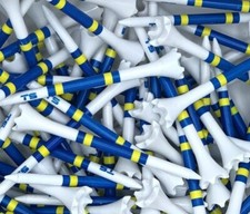 Golf Tees Truestrike 3 1/4 Navy and Yellow TS Striped Golf Tees Made in USA