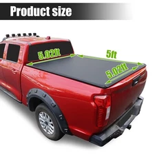Upgraded 5FT Soft Truck Bed Tonneau Cover For 2020-2025 Jeep Gladiator JT