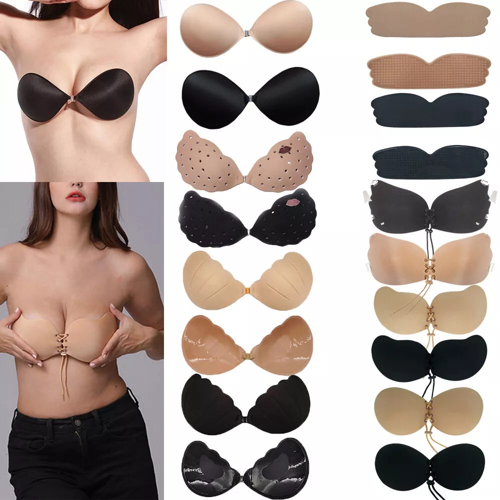 Women Invisible Bra Silicone Adhesive Stick On Push Up Gel Strapless  Backless UK