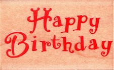 Hero Arts CARNIVAL HAPPY BIRTHDAY Wood Mounted Rubber Stamp Celebrate Party