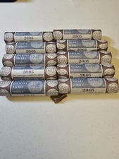 10 Rolls Of 2005 Westward Journey Buffalo Half P And D, $20 Worth. Mint ROLLS
