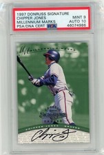 1997 Donruss Signature Chipper Jones Millennium Marks #0824 PSA 9 Auto 10