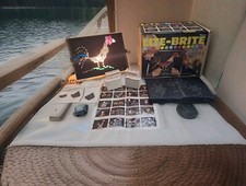 vintage 1973 Lite Brite Colored Glow Pegs, Lite Box, 17 Peg Sheets By Hasbro