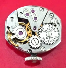 VINTAGE~ELGIN 900~6 ADJ~23J USA WATCH MOVEMENT (RUNNING)