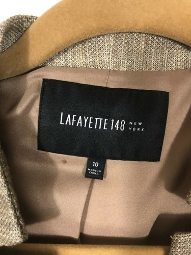 Lafayette 148 Brown Women's Size: 10 Solid Print Long Sleeve Button-Up Blazer - Picture 3 of 6