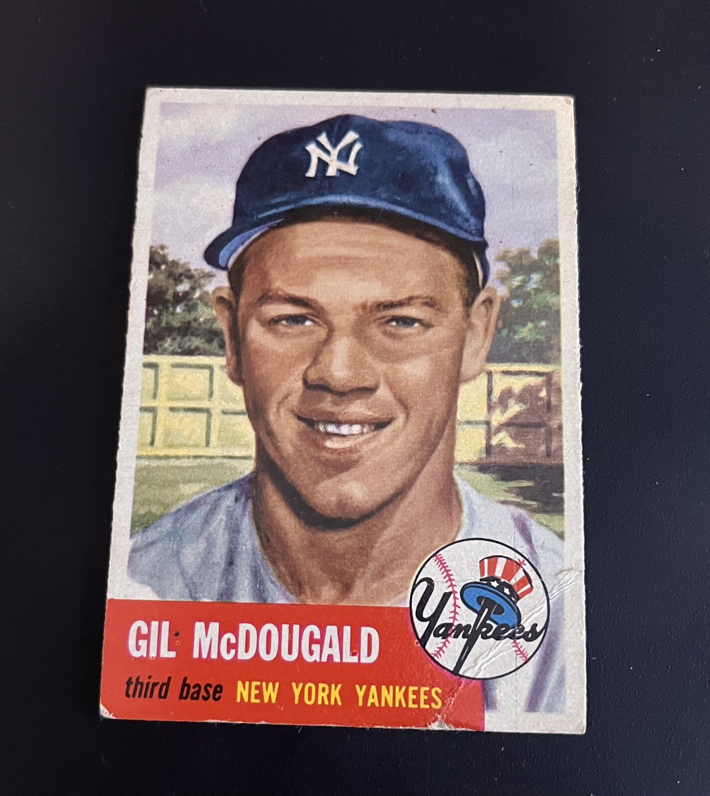 1953 Topps Gil McDougald #43 Vintage Baseball New York Yankees - Picture 3 of 3