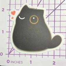 Wink LOVE Emo Kawaii Black Cat - Mystery Black Cat Vinyl Decal Sticker Bomb Top