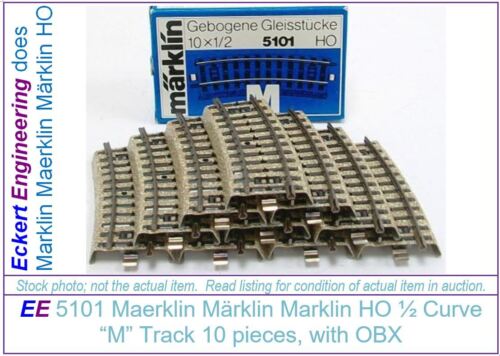 EE 5100 New Marklin HO M Standard Curve Track 10 each with Original Box OBX 
