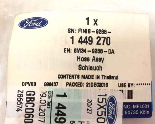 Genuine Ford Everest EP / EV / Ranger ES / ET Fuel Hose 1449270 - Bild 3 von 3