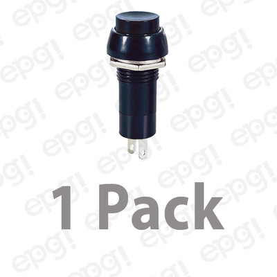 SPST (MOMENTARY-ON) N/O BLACK PUSH BUTTON SWITCH ROUND 3A @ 125V #66-2446-1PK