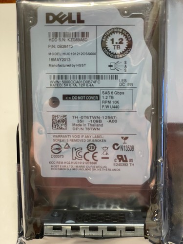 Dell 1.2TB 10K RPM 6Gb/s SAS 2.5" with Caddy T6TWN HUC101212CSS600 - Picture 2 of 2