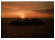 Postcard WA State Ferry System Sunset On Puget Sound CTL
