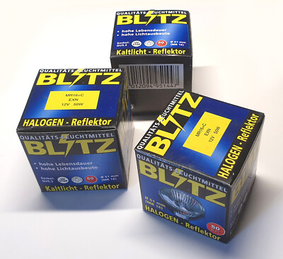 BLITZ Halogenlampe GU 5,3 MR 16 C  EXN 12V 50 Watt Reflektor Halogen NEU & OVP