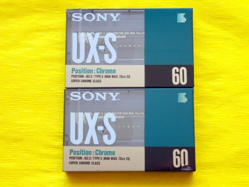2x taśma kasetowa SONY UX-S 60 1990 + ORYGINALNE OPAKOWANIE + SEALED ++ - Zdjęcie 1 z 2