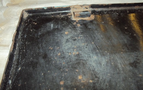 VINTAGE ORIGINAL PORCELAIN ENAMEL SIGN MRF MOTORCYCLE TYRE WITH FLANGE OLD 1950 - Picture 9 of 11