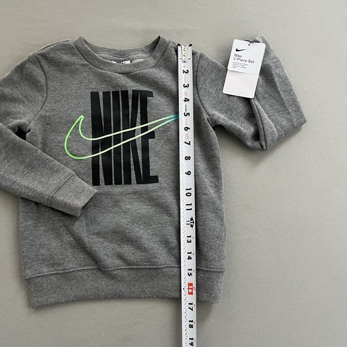 Nike Boy Sweatsuit Set Size 4 Logo Sweatshirt & Sweatpants Black 86H993-023 NEW - Picture 9 of 19