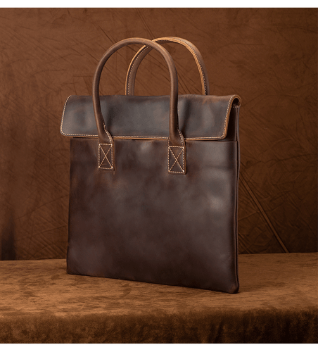 Maletín de mano de piel de caballo loco para hombre bolso de negocios ligero - Imagen 19 de 22