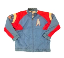 Vintage Houston Oilers Jacket Large Mens Blue Apex One Full Zip 
