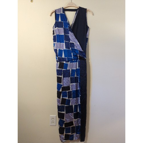 Zero + Maria Cornejo Jazmine Multi Blaue Geo Print Ärmelloses Maxikleid Gr 2 XS - Picture 3 of 6