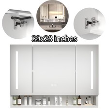 2025 New 32x28" LED Lights Bathroom Cabinets Medicine Cabinets w/ Mirror Door 