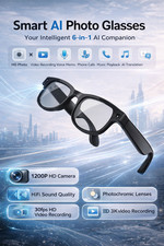 AI Smart Glasses with 1080P HD Camera&Video Recorder Bluetooth Open-Ear Audio