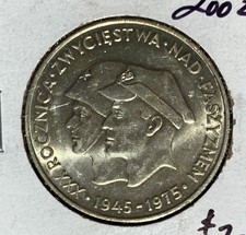 WORLD SILVER COIN: * 1975 POLAND 200 Z, BU *