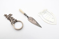 Vintage Silver Desk Accessories .925 Sterling Inc Bookmark, MOP Etc x3 25g