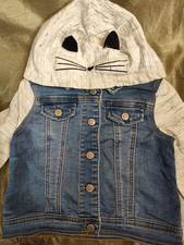 NWT Cat  Jack 3T Jean/Denim Jacket Cat Ears on Hood Lightweight SUPER CUTE