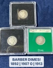(3) BARBER DIMES | 90% SILVER | MIX DATES | LOT Z-278