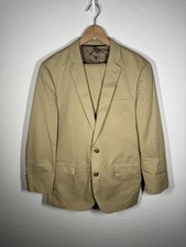 J. Crew Ludlow Larusmiani Tessuti Italian Cotton Chino Suit 40R 34X29 Khaki