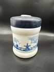 Vintage White Milk Glass Valkenswaard Holland Tobacco Cigar Humidor Jar