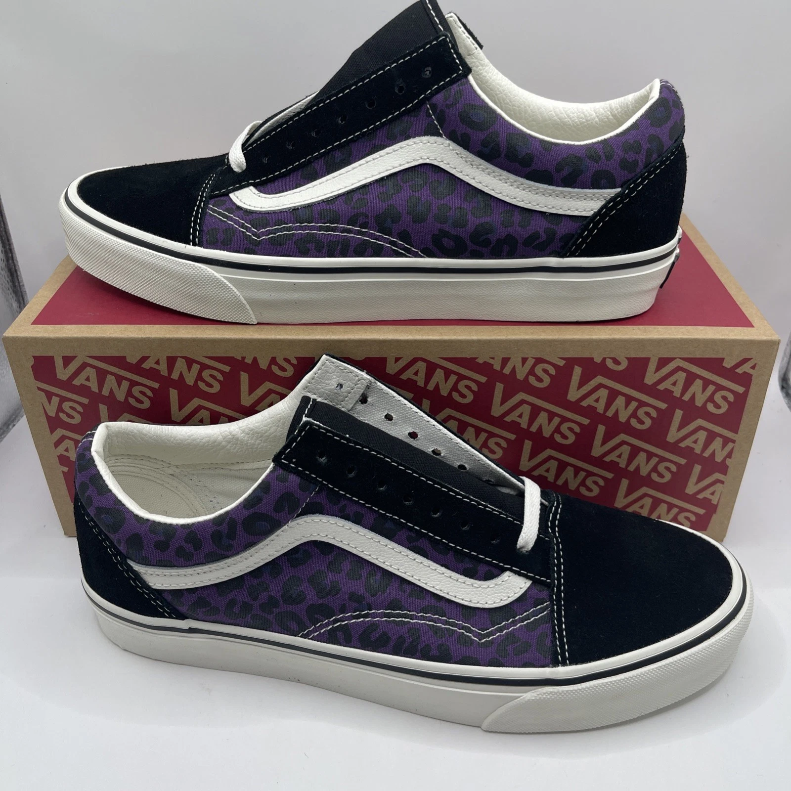 Vans Old Skool Leopard Purple Size 9 Uk Mens New In Box