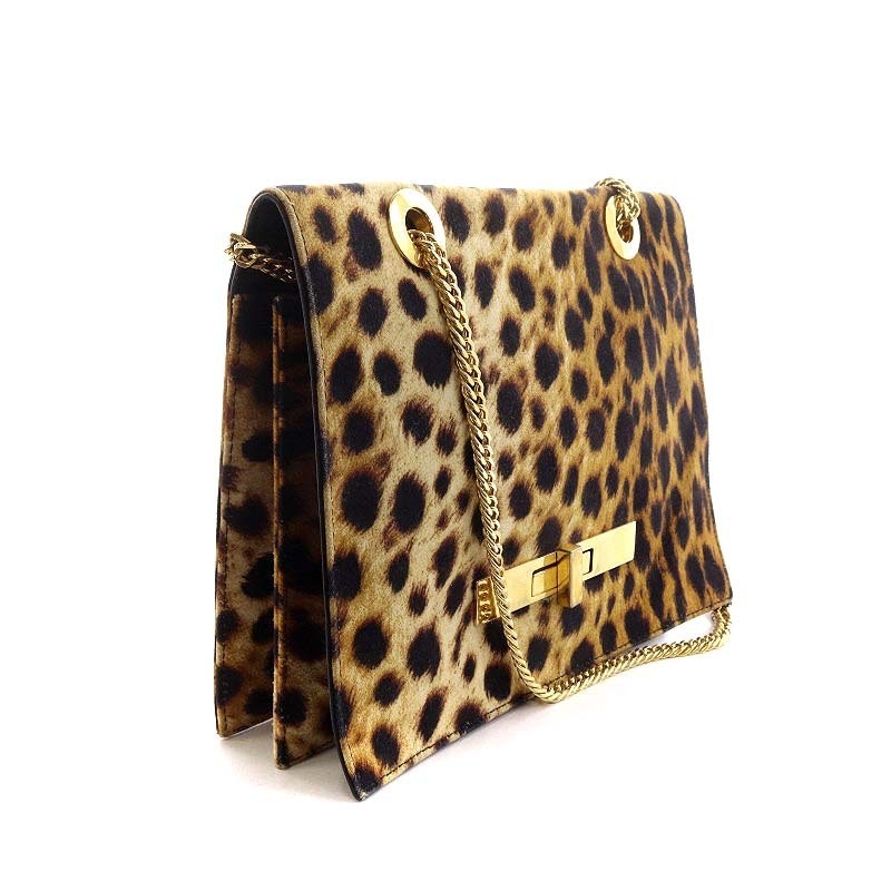 HALABY Shoulder Bag Leopard Pattern Leather Brown… - image 5