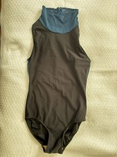 Women s Size Small One Piece Black Swimsuit Zips Up in Back