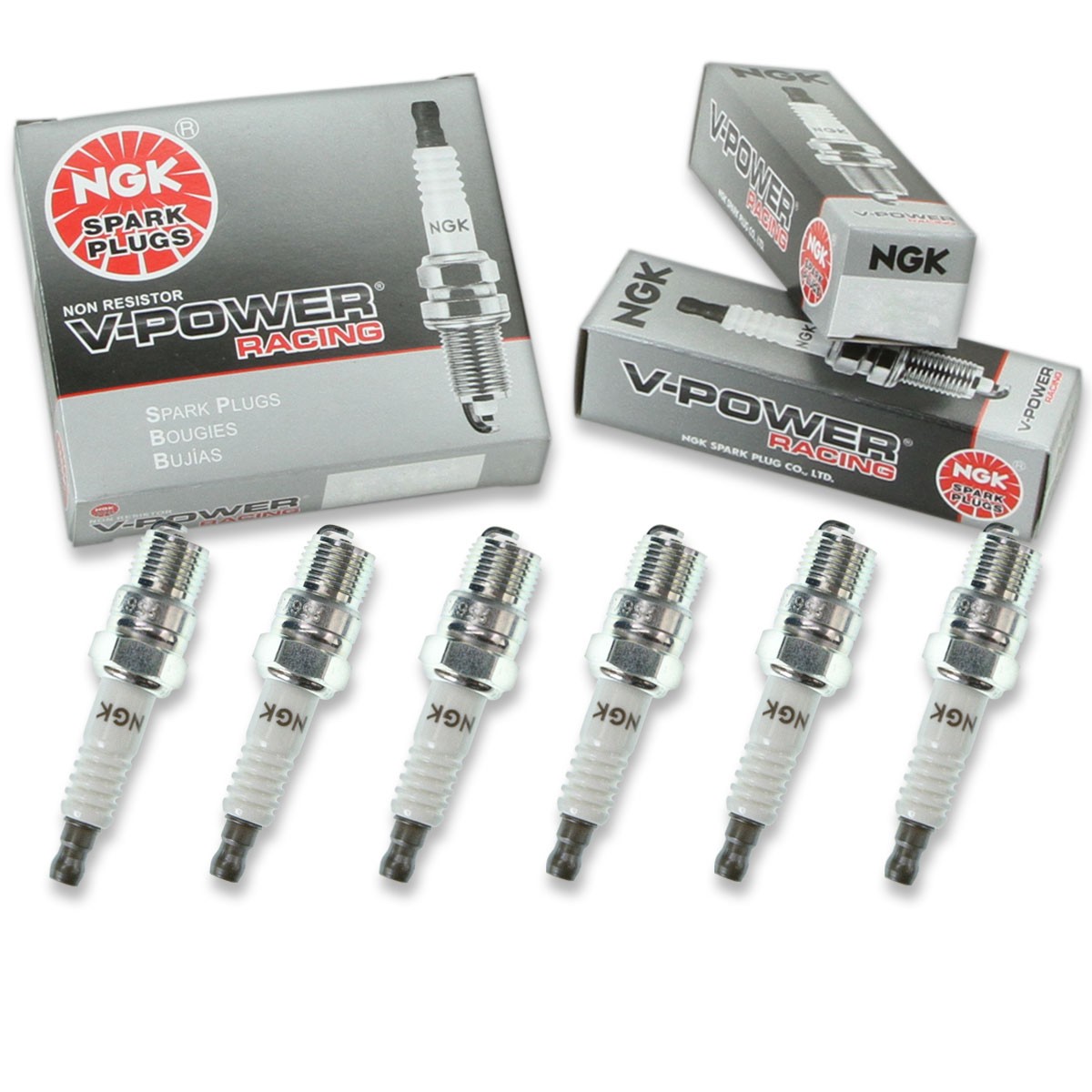 6 pc NGK 2405 R5673-6 V-Power Racing Spark Plugs for V63C T20P-U BL8 BL6 jx