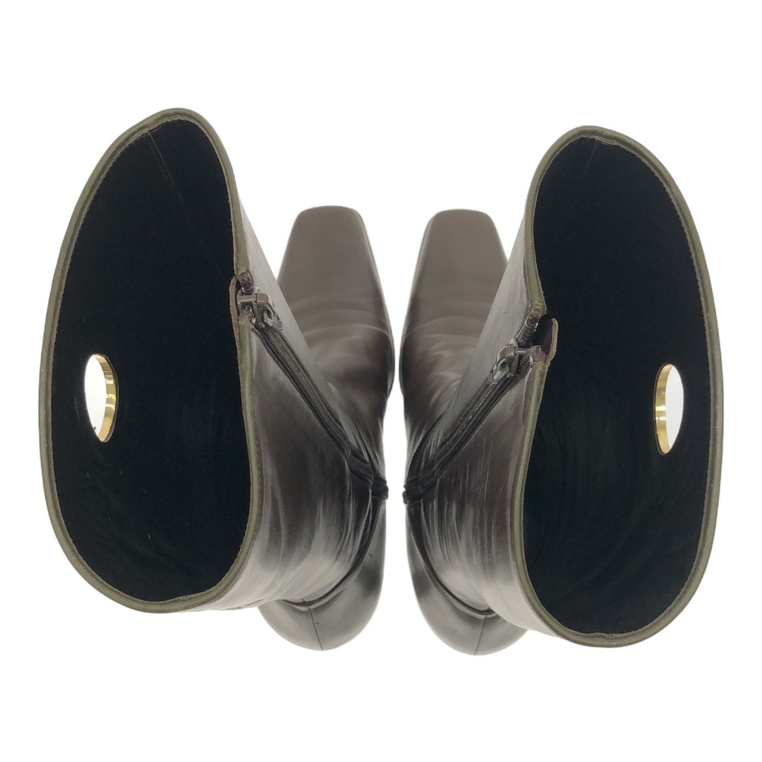 YVES SAINT LAURENT stivali pelle cerchio 6603 scarpe donna marrone usato0