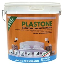 VERNICE IDROPITTURA LAVABILE TRASPIRANTE "PLASTONE" DA LT.5 BIANCO OPACO PER INT