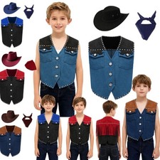 Boys Set Cosplay Outfits Waistcoat Costume 3 Pieces Halloween Theme Suit Movie