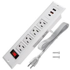 20W Mountable Power Strip USB C Recessed Power Strip USB-C Fast Charge 4 Outl...