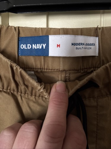 OLD NAVY Men's Light Tan Brown Canvas Cotton Stretch Modern Cuffed Jogger Size M - Picture 4 of 9