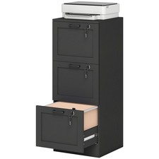 HOMCOM Filing Cabinet, Lockable File Cabinet for A4, Letter